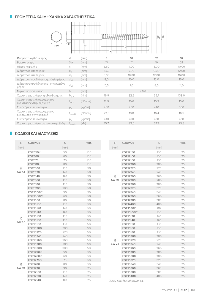 Rothoblaas - ξύλινες βίδες και σύνδεσμοι NEJ.: 20256 - Sida 113