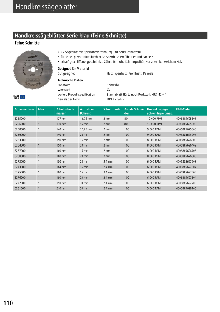 Wolfcraft Hauptkatalog Werkzeuge Nb. : 2026 - Page 112