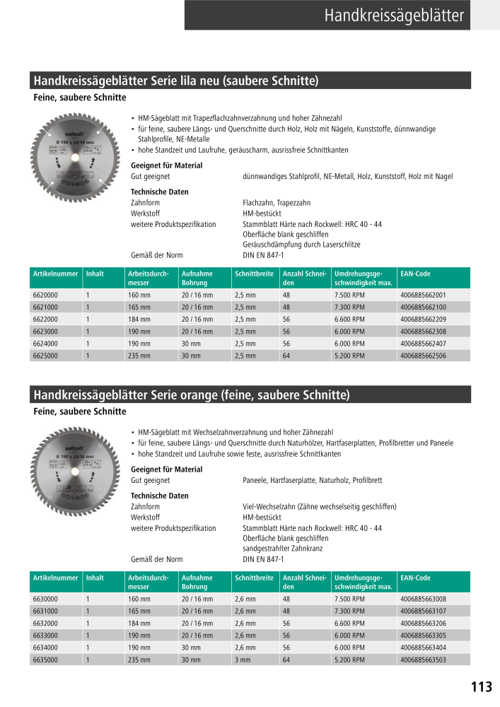 Wolfcraft Hauptkatalog Werkzeuge NR.: 2026 - Pagina 115