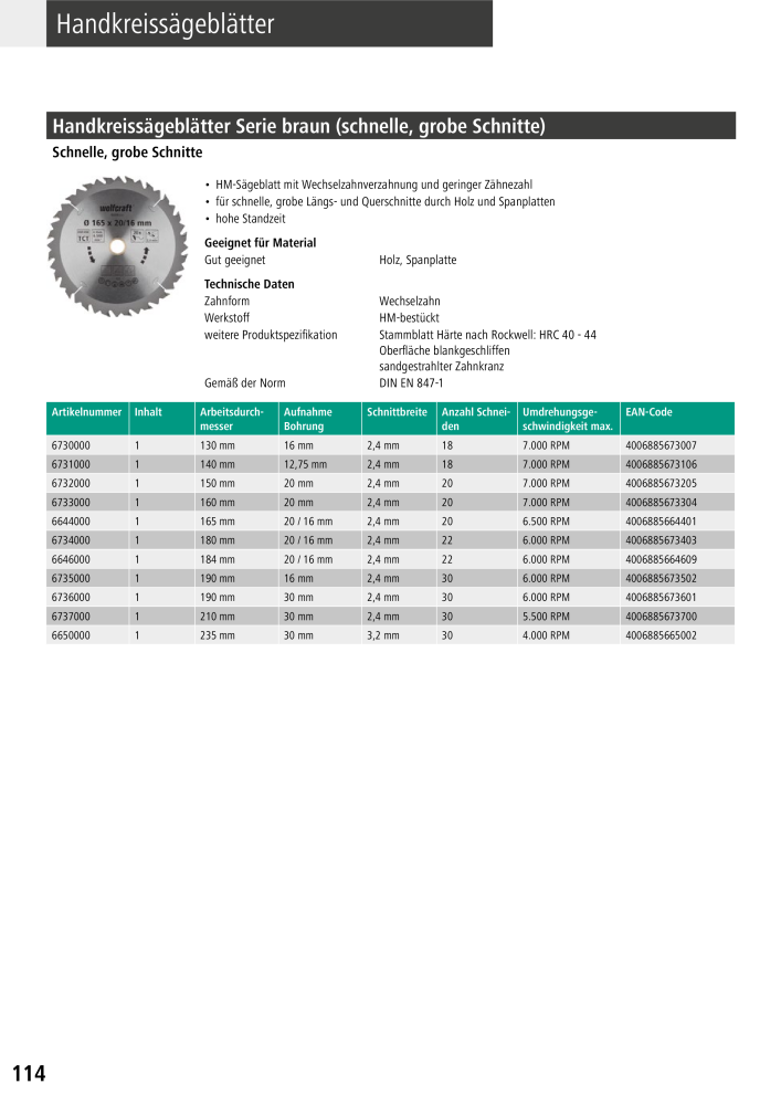 Wolfcraft Hauptkatalog Werkzeuge NR.: 2026 - Seite 116