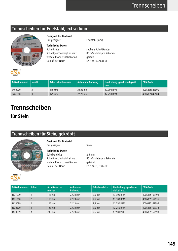 Wolfcraft Hauptkatalog Werkzeuge NR.: 2026 - Strona 151