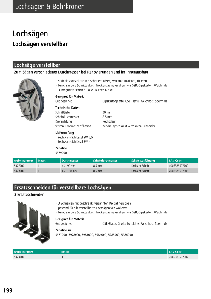 Wolfcraft Hauptkatalog Werkzeuge NR.: 2026 - Pagina 200