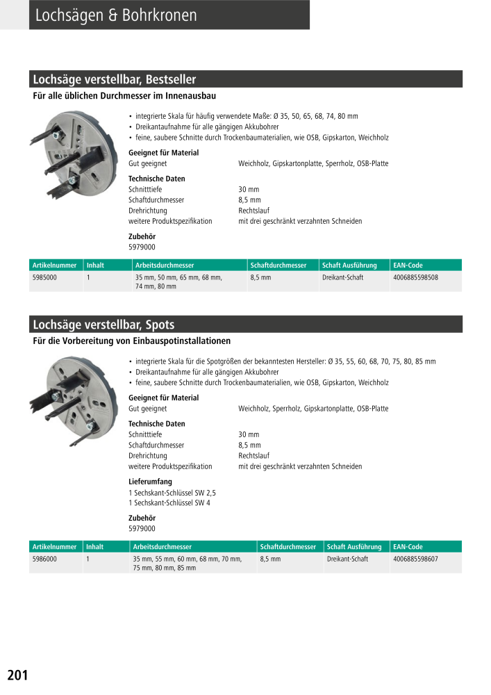 Wolfcraft Hauptkatalog Werkzeuge NR.: 2026 - Pagina 202