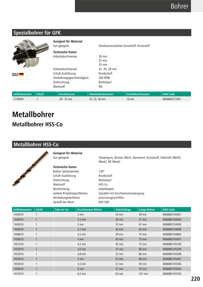 Wolfcraft Hauptkatalog Werkzeuge NR.: 2026 - Seite 221