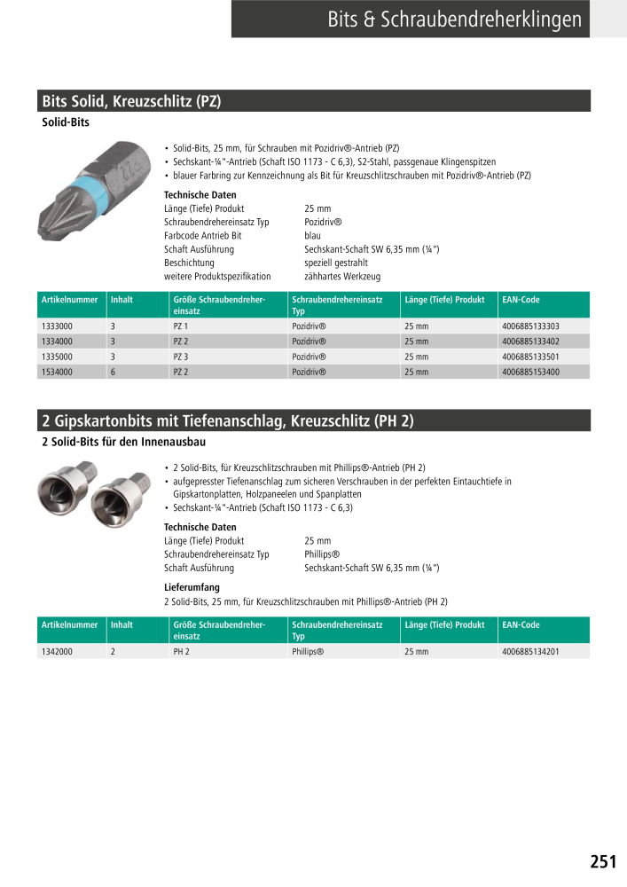 Wolfcraft Hauptkatalog Werkzeuge Nº: 2026 - Página 253