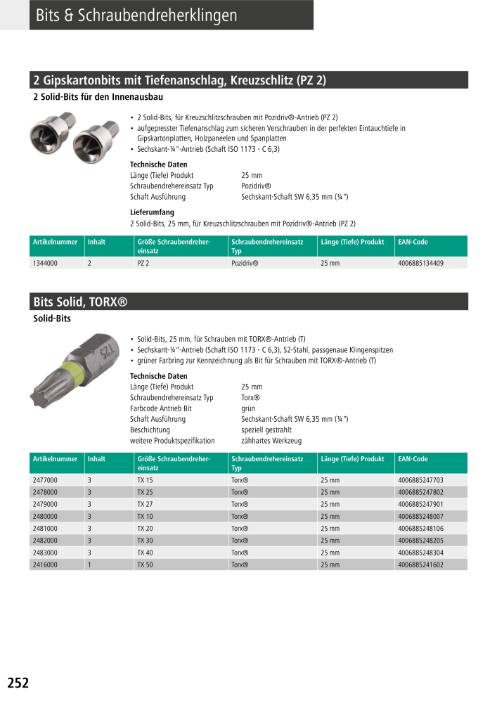 Wolfcraft Hauptkatalog Werkzeuge Nb. : 2026 - Page 254