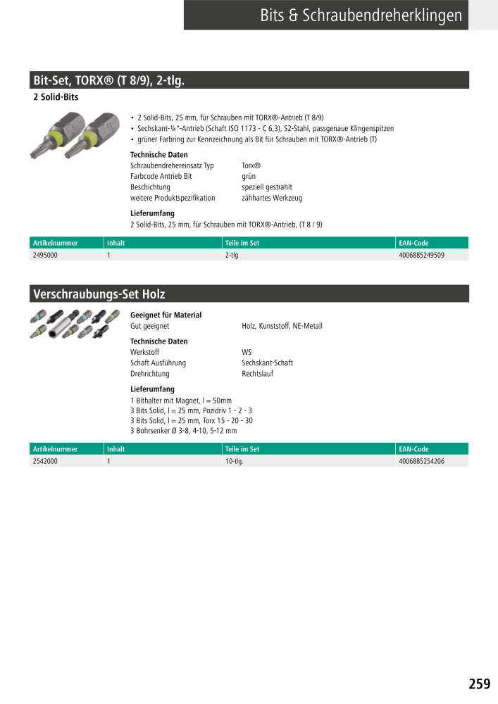 Wolfcraft Hauptkatalog Werkzeuge NR.: 2026 - Seite 261