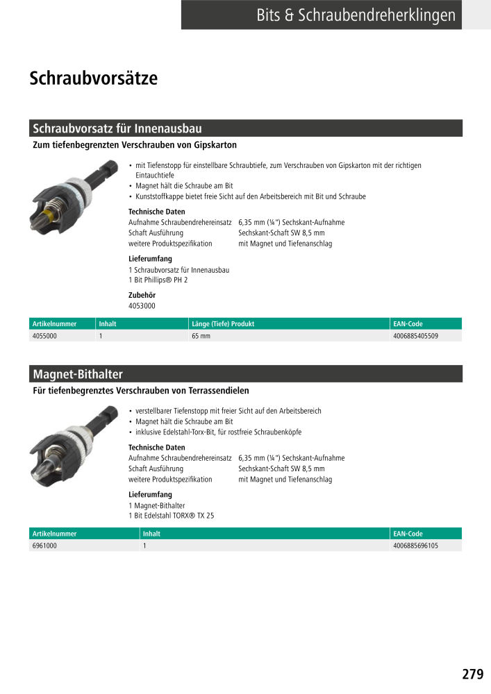 Wolfcraft Hauptkatalog Werkzeuge Nº: 2026 - Página 281