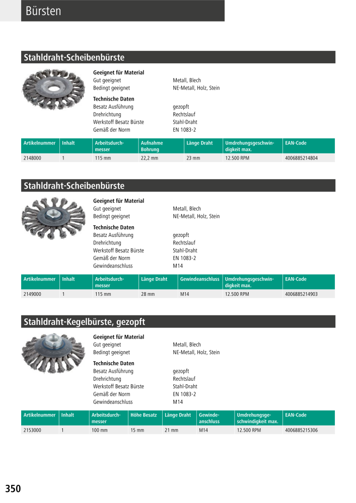 Wolfcraft Hauptkatalog Werkzeuge Nº: 2026 - Página 352