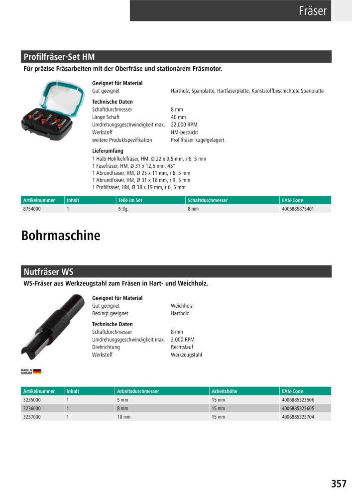 Wolfcraft Hauptkatalog Werkzeuge NR.: 2026 - Seite 359