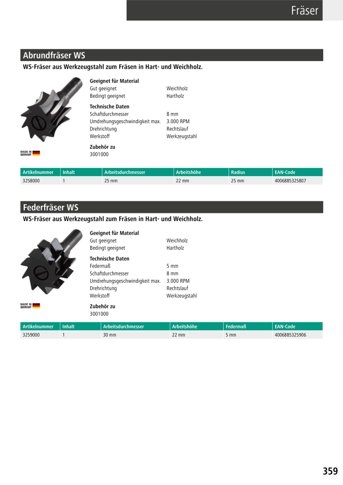 Wolfcraft Hauptkatalog Werkzeuge NR.: 2026 - Seite 361