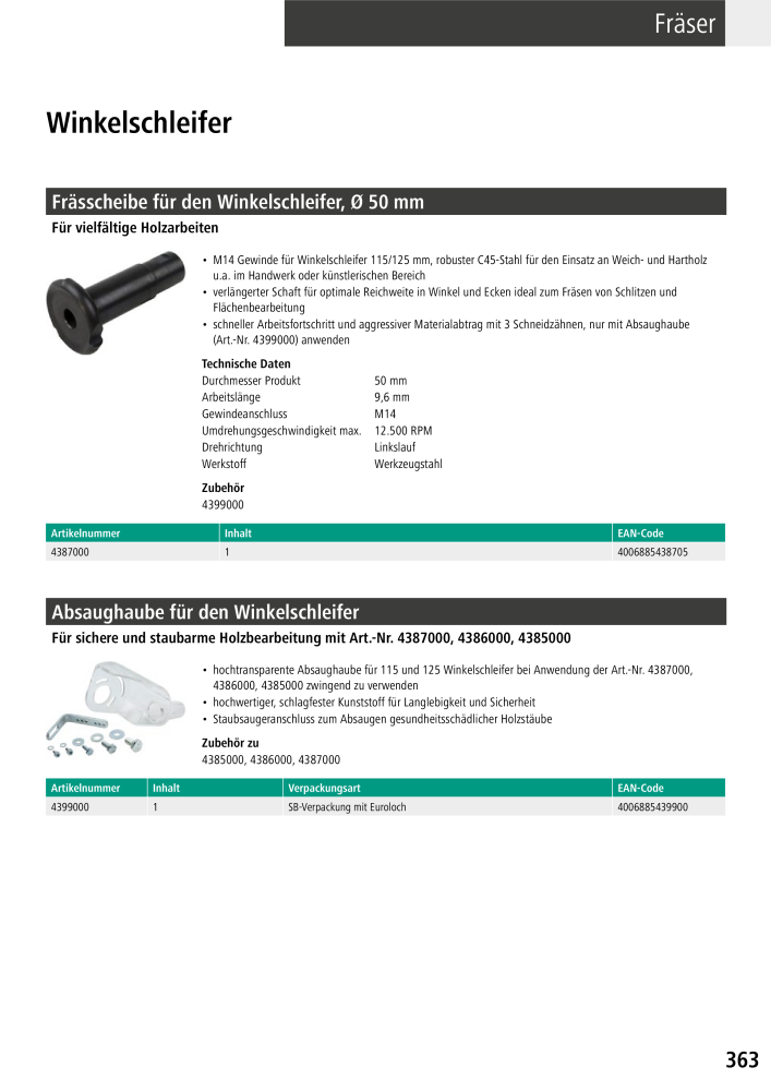 Wolfcraft Hauptkatalog Werkzeuge NR.: 2026 - Seite 365