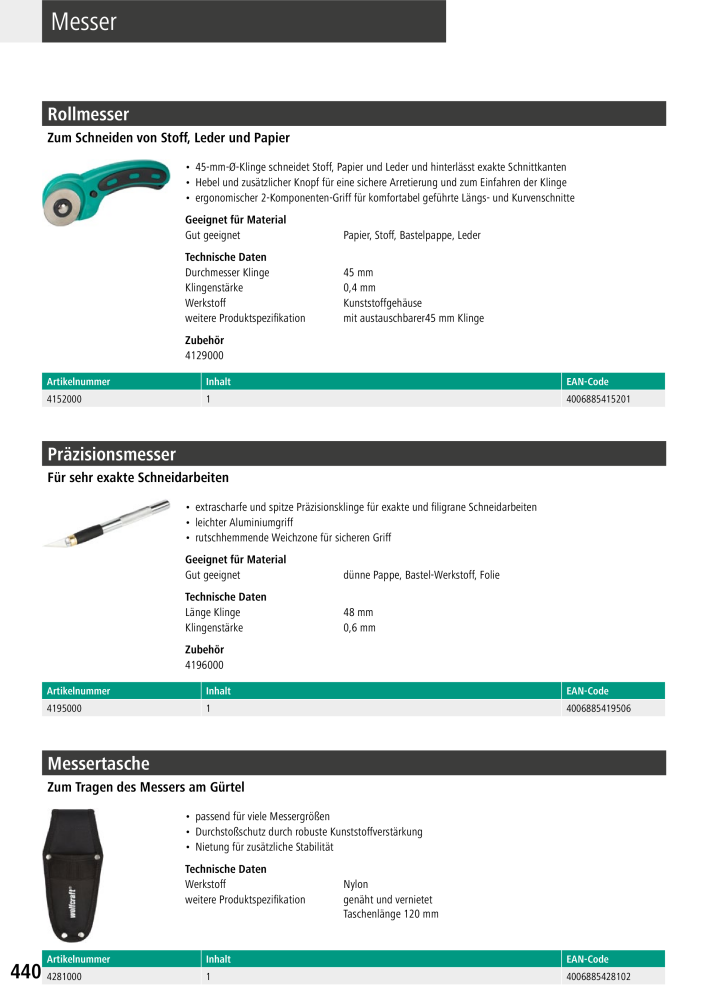 Wolfcraft Hauptkatalog Werkzeuge Nb. : 2026 - Page 442