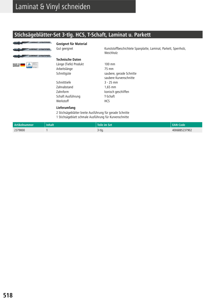 Wolfcraft Hauptkatalog Werkzeuge NR.: 2026 - Pagina 520
