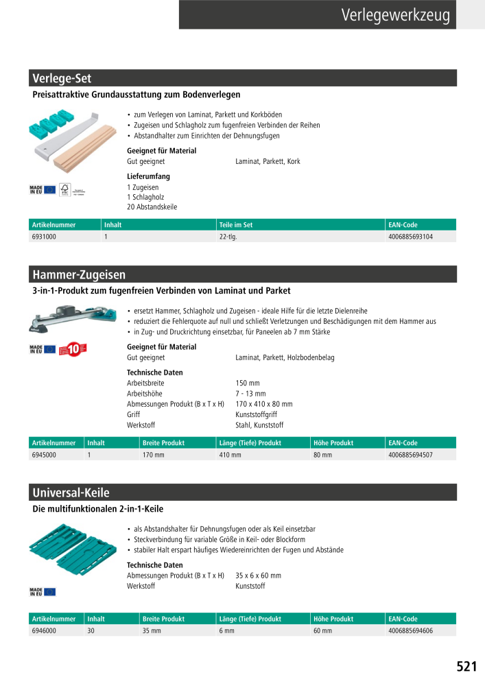 Wolfcraft Hauptkatalog Werkzeuge NR.: 2026 - Seite 523