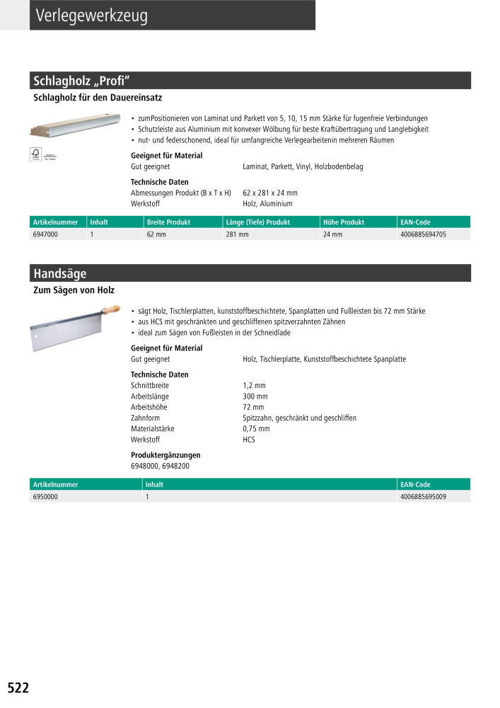 Wolfcraft Hauptkatalog Werkzeuge Nº: 2026 - Página 524