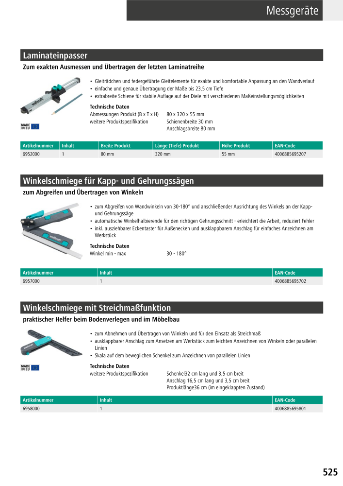 Wolfcraft Hauptkatalog Werkzeuge n.: 2026 - Pagina 527