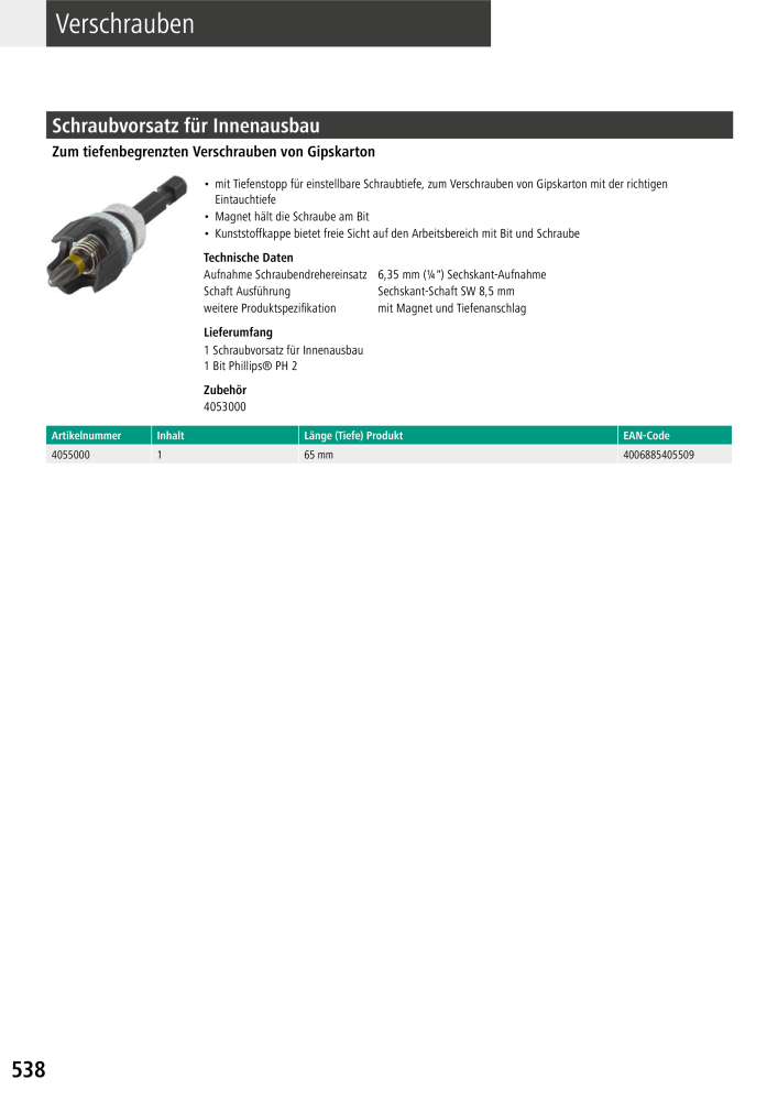 Wolfcraft Hauptkatalog Werkzeuge NR.: 2026 - Strona 540