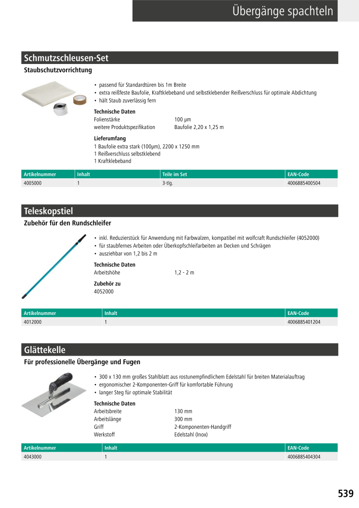 Wolfcraft Hauptkatalog Werkzeuge NR.: 2026 - Seite 541