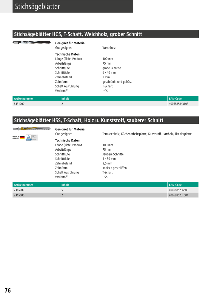 Wolfcraft Hauptkatalog Werkzeuge NR.: 2026 - Pagina 78