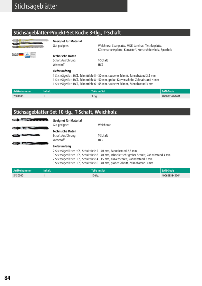 Wolfcraft Hauptkatalog Werkzeuge Nb. : 2026 - Page 86