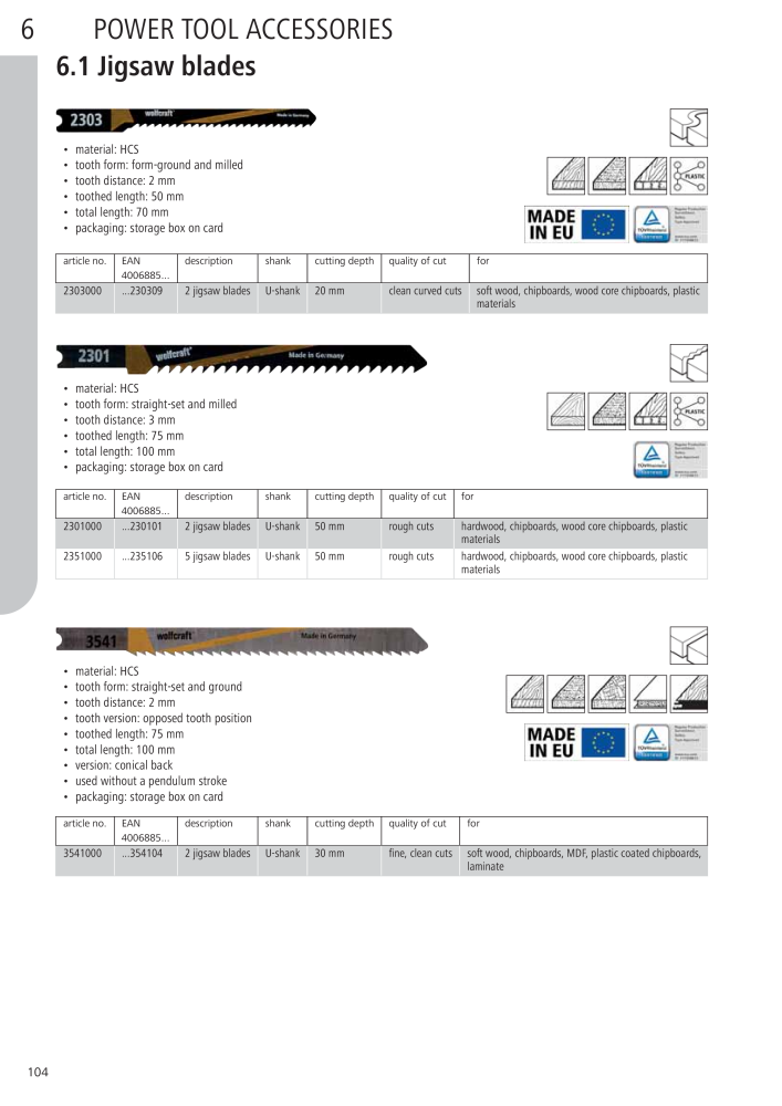 Wolfcraft Main Catalogue Tools NR.: 2027 - Pagina 104