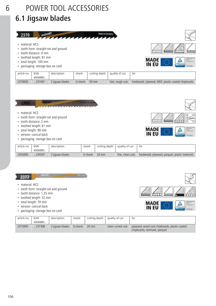 Wolfcraft Main Catalogue Tools Nº: 2027 - Página 106