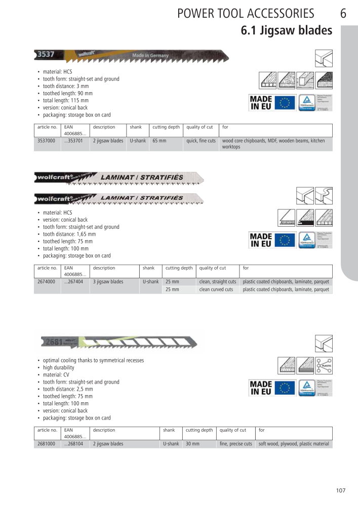 Wolfcraft Main Catalogue Tools NR.: 2027 - Seite 107