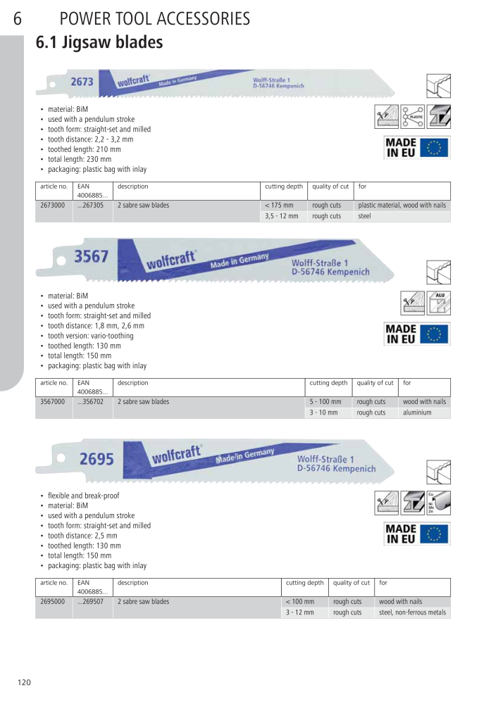 Wolfcraft Main Catalogue Tools Nb. : 2027 - Page 120