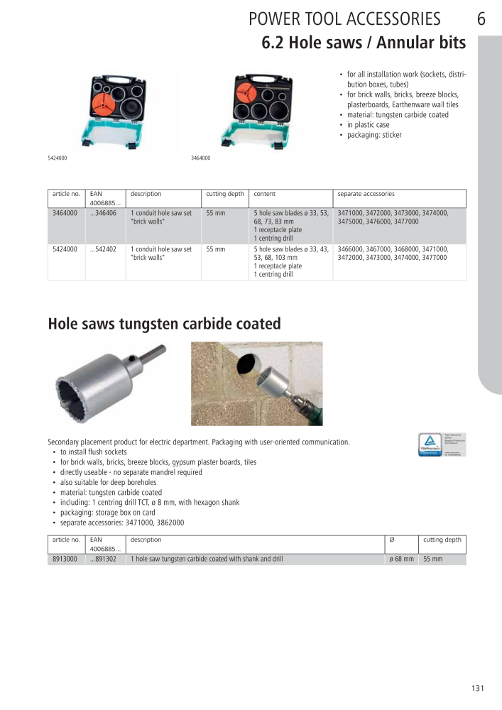 Wolfcraft Main Catalogue Tools Nb. : 2027 - Page 131