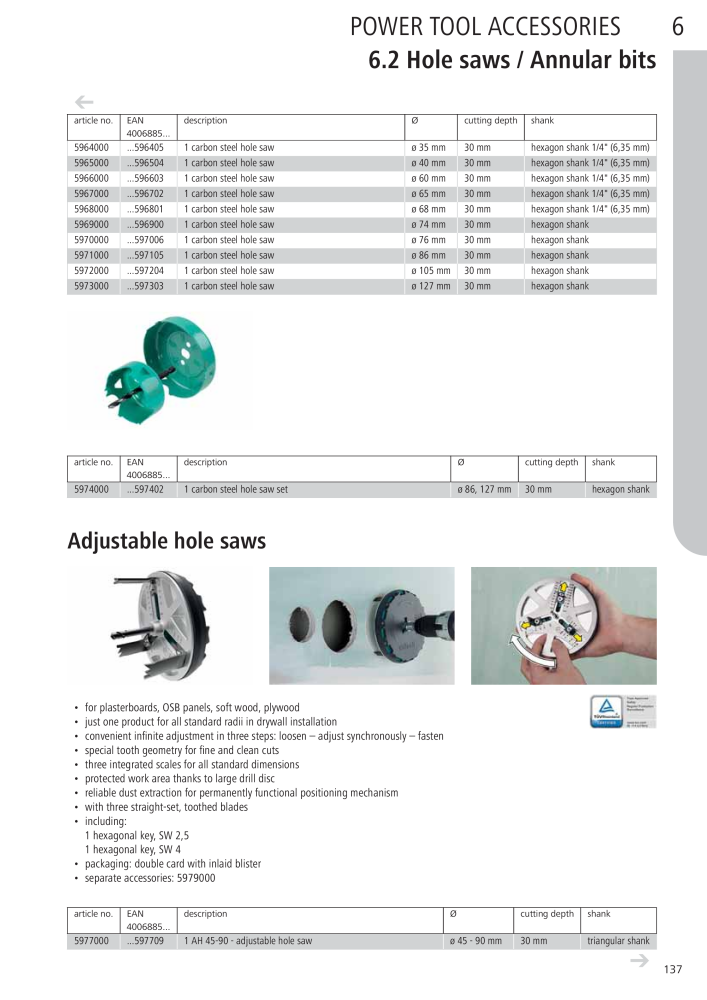 Wolfcraft Main Catalogue Tools Nb. : 2027 - Page 137