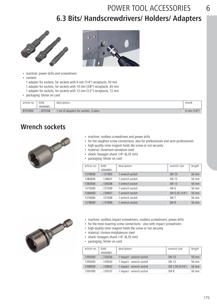 Wolfcraft Main Catalogue Tools Nb. : 2027 - Page 175