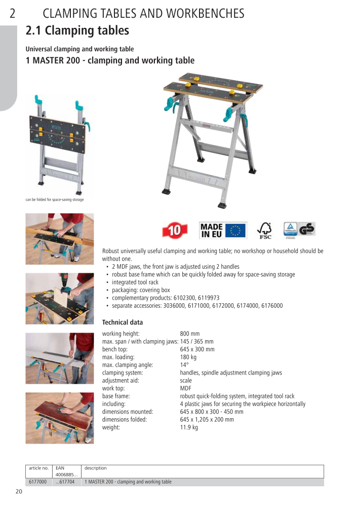 Wolfcraft Main Catalogue Tools n.: 2027 - Pagina 20