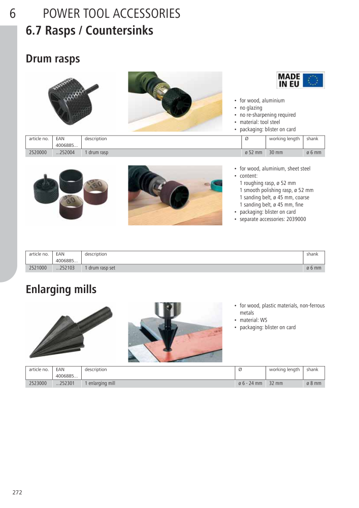 Wolfcraft Main Catalogue Tools Nb. : 2027 - Page 272