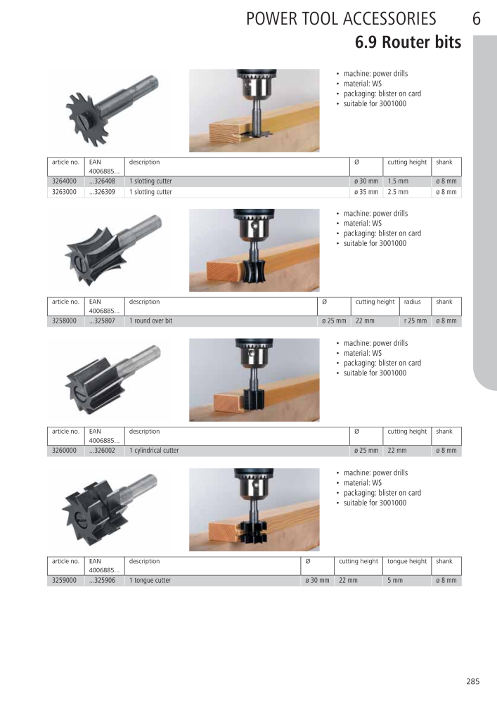 Wolfcraft Main Catalogue Tools Nº: 2027 - Página 285