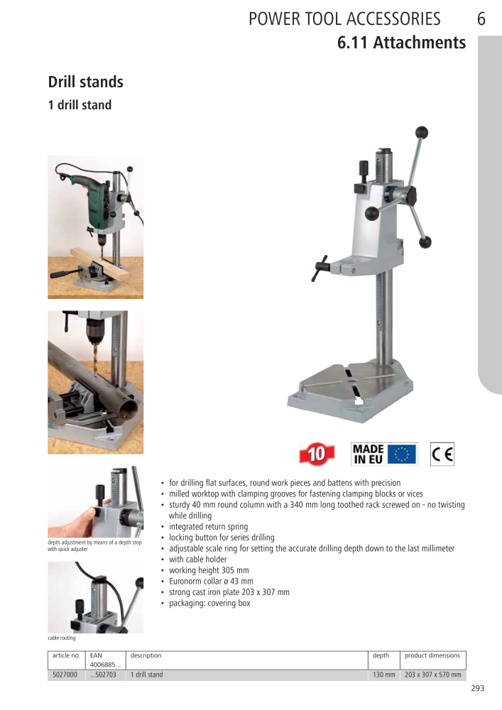 Wolfcraft Main Catalogue Tools Č. 2027 - Strana 293