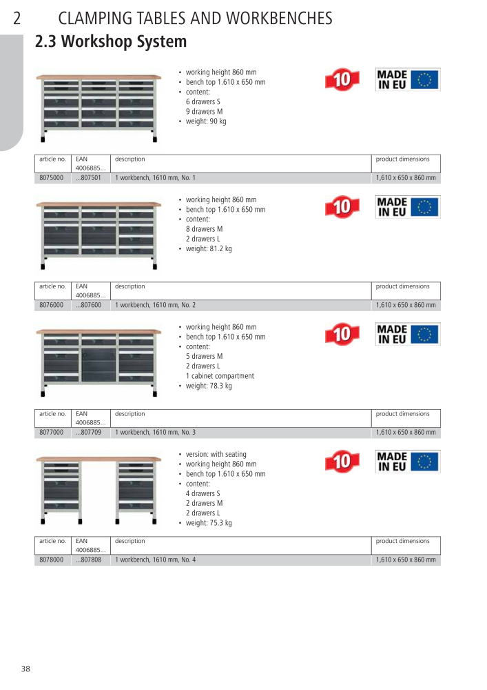 Wolfcraft Main Catalogue Tools Nb. : 2027 - Page 38