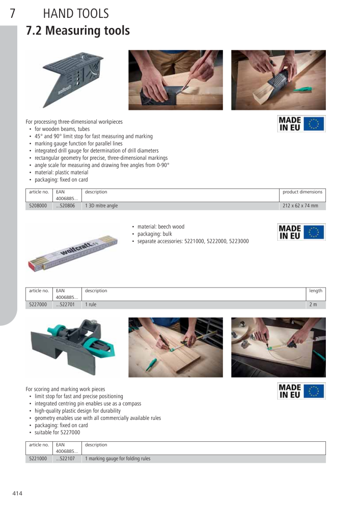 Wolfcraft Main Catalogue Tools n.: 2027 - Pagina 414