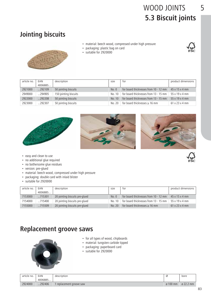 Wolfcraft Main Catalogue Tools Nb. : 2027 - Page 83