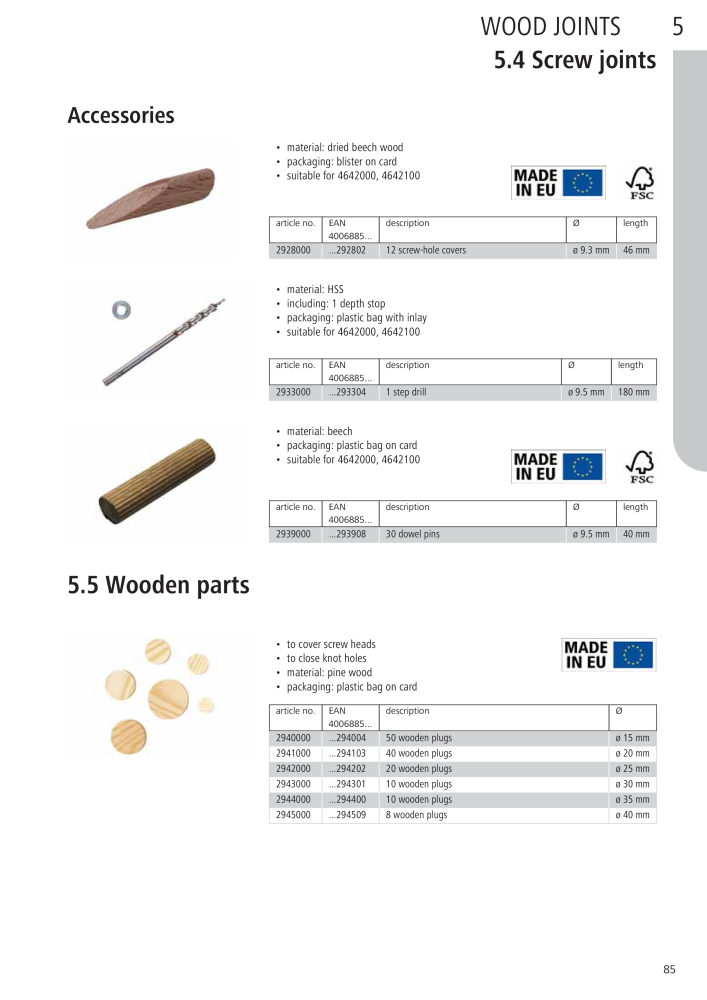 Wolfcraft Main Catalogue Tools Nb. : 2027 - Page 85