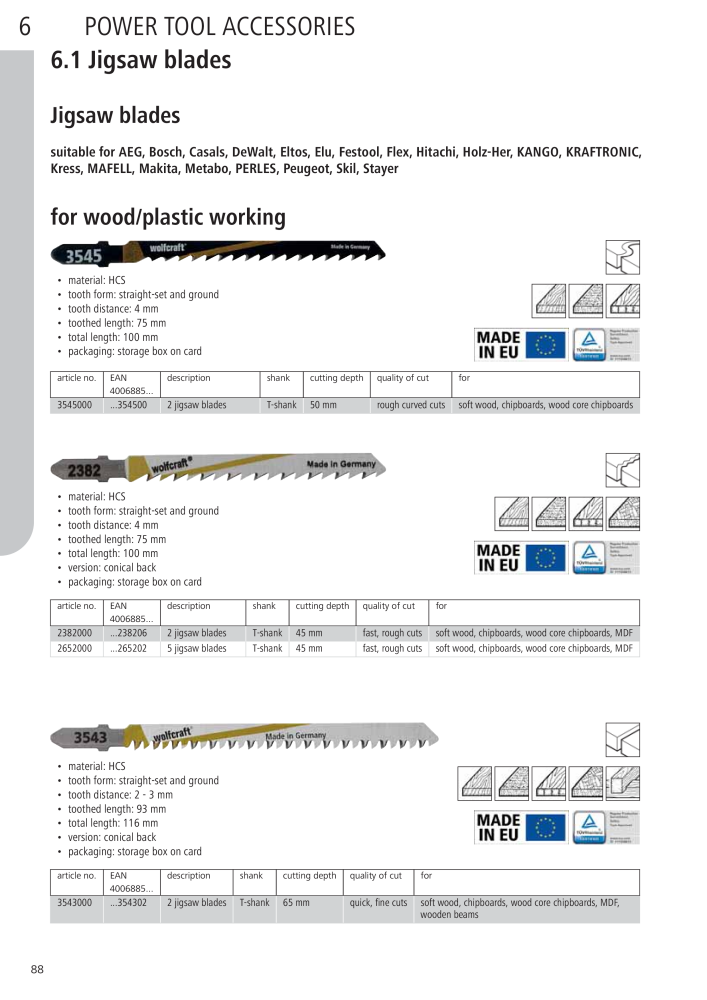 Wolfcraft Main Catalogue Tools n.: 2027 - Pagina 88