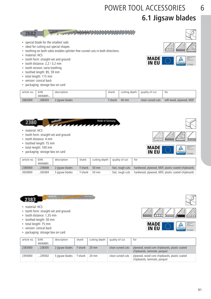 Wolfcraft Main Catalogue Tools Nº: 2027 - Página 91