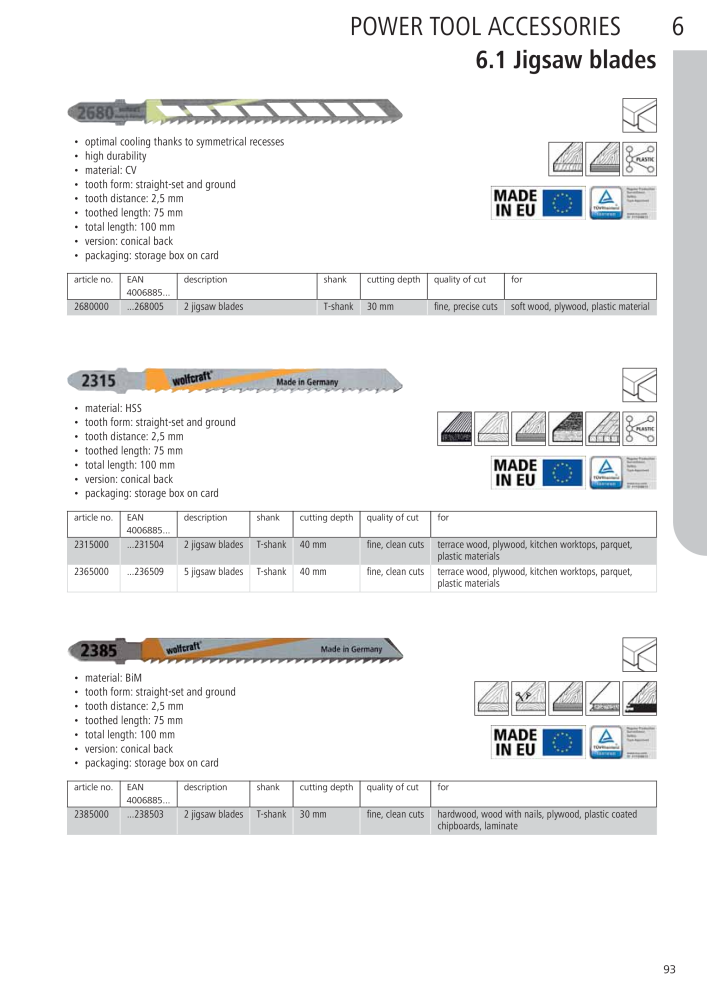 Wolfcraft Main Catalogue Tools NR.: 2027 - Pagina 93