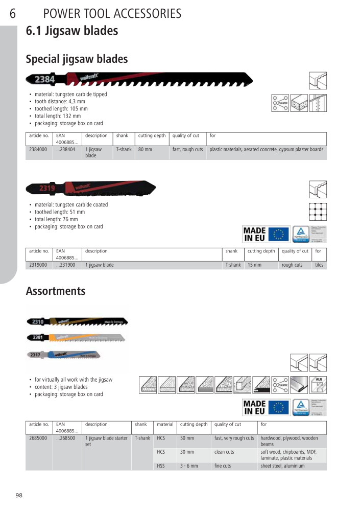 Wolfcraft Main Catalogue Tools Nb. : 2027 - Page 98