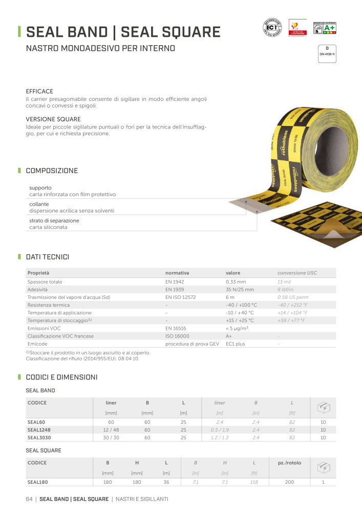 Rothoblaas - Nastri, sigillanti e nastri NR.: 20277 - Strona 64