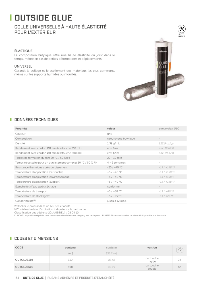 Rothoblaas - Bandes, mastics et toiles Nb. : 20278 - Page 154