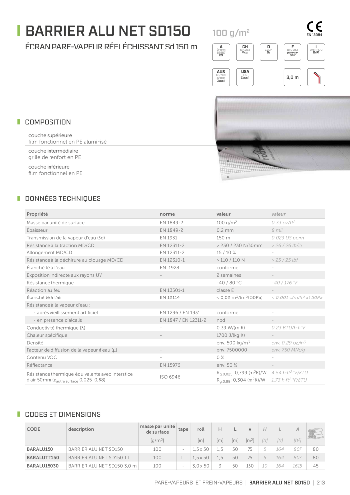 Rothoblaas - Bandes, mastics et toiles Nb. : 20278 - Page 213