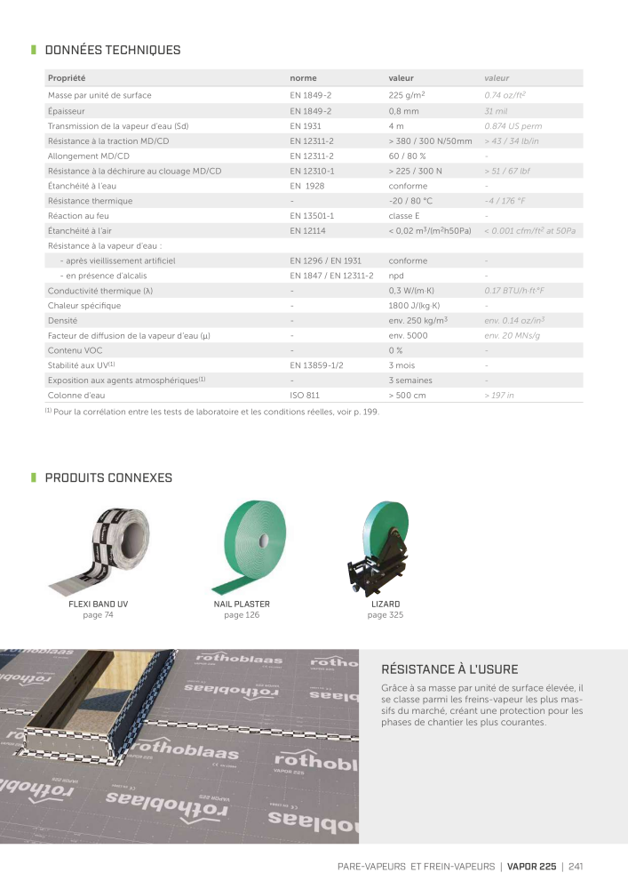 Rothoblaas - Bandes, mastics et toiles Nb. : 20278 - Page 241