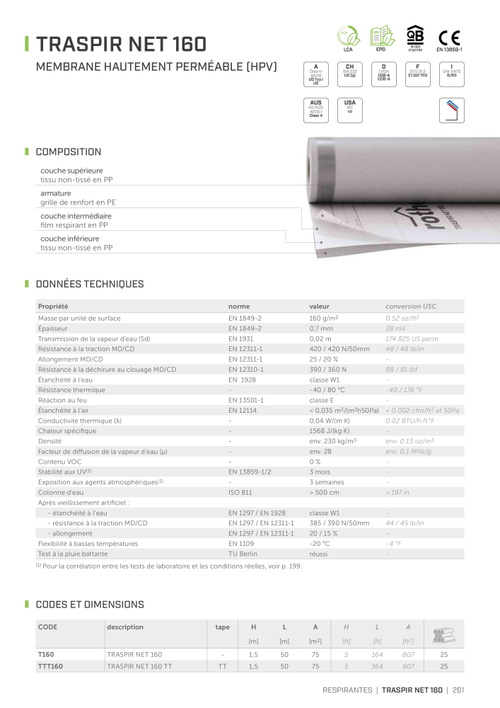 Rothoblaas - Bandes, mastics et toiles Nb. : 20278 - Page 261