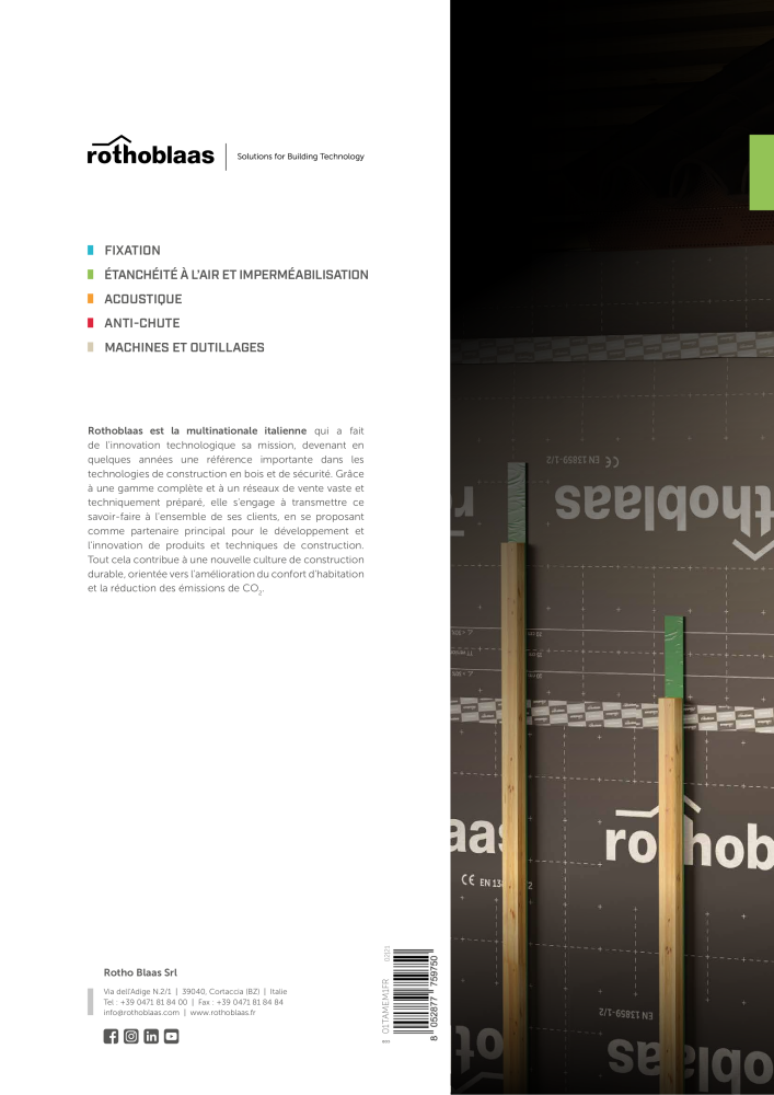 Rothoblaas - Bandes, mastics et toiles Nb. : 20278 - Page 339